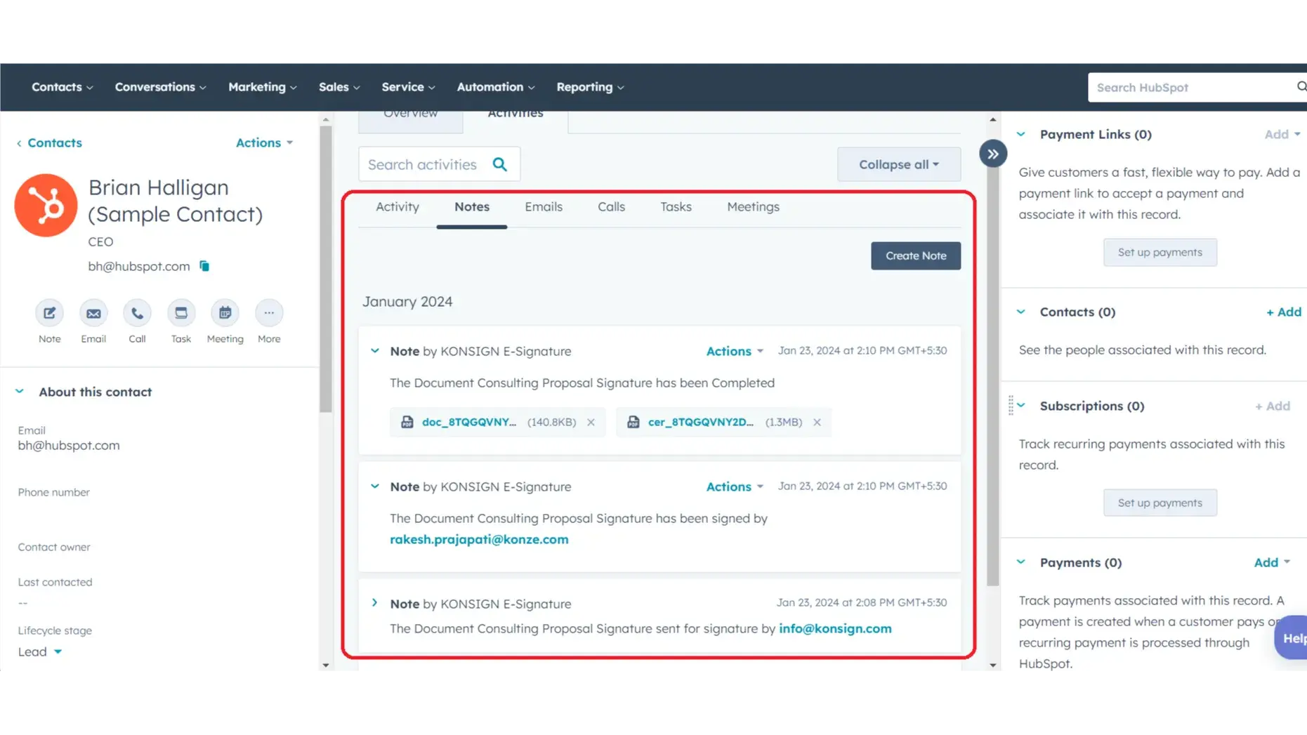 Track document status without leaving HubSpot